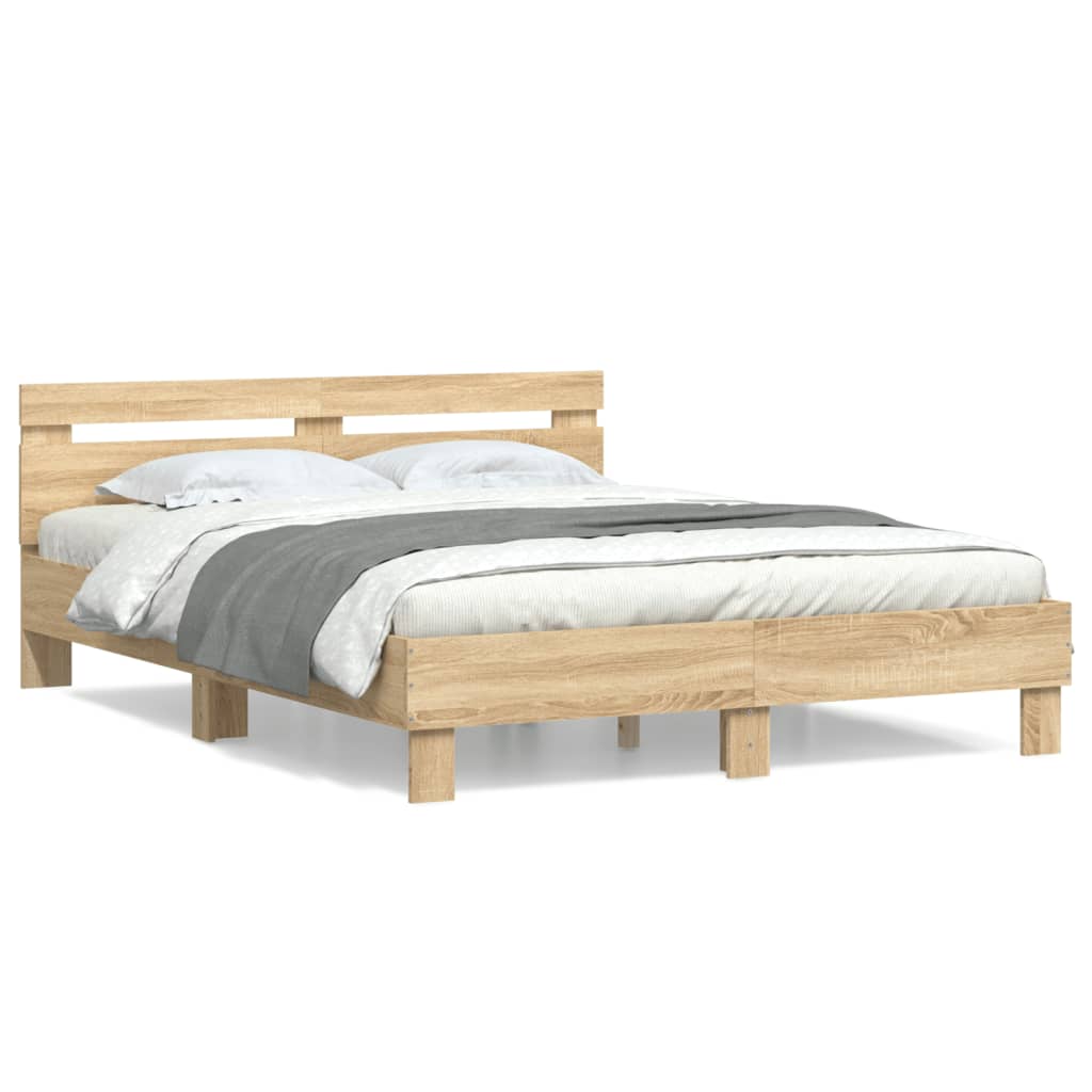 Cadre de lit sans matelas chêne sonoma 140x190 cm