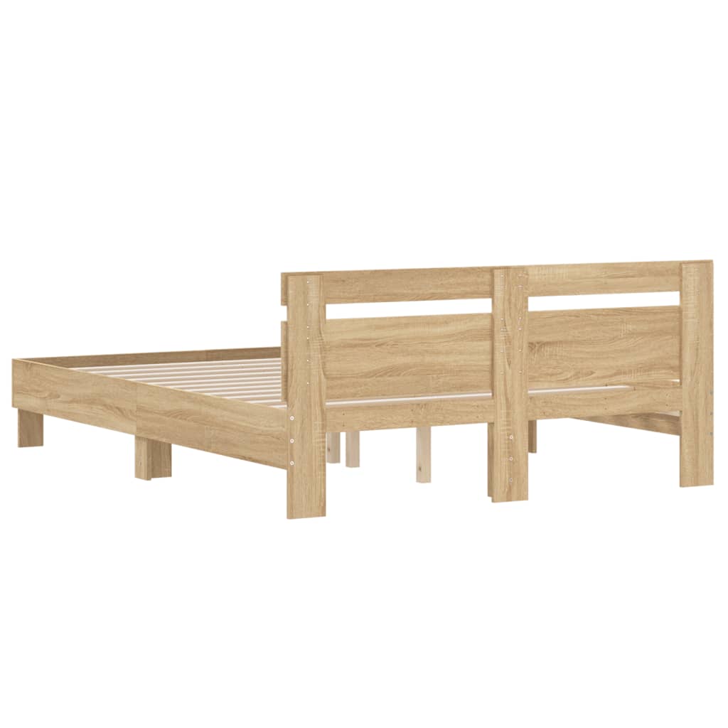 Cadre de lit sans matelas chêne sonoma 140x190 cm