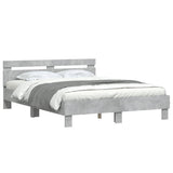 Cadre de lit sans matelas gris béton 140x190 cm