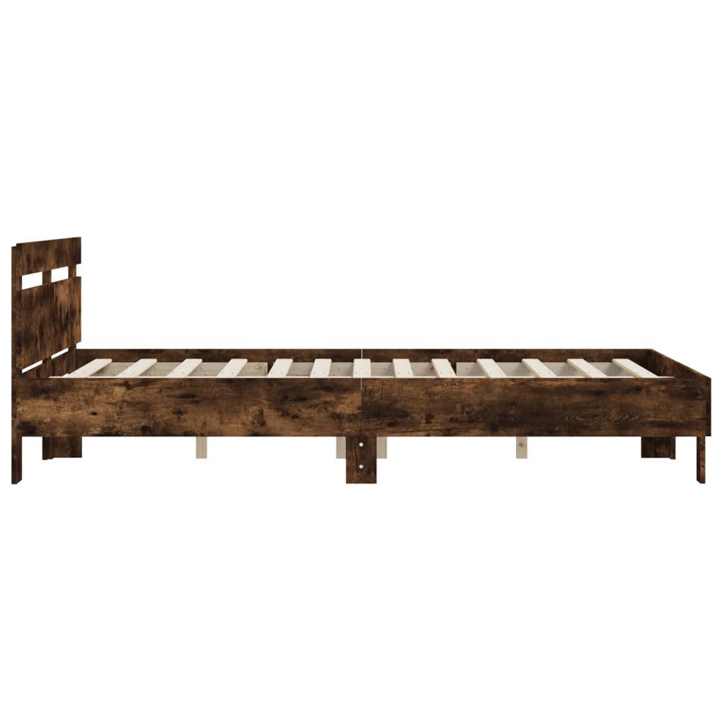 Cadre de lit sans matelas chêne fumé 140x190 cm