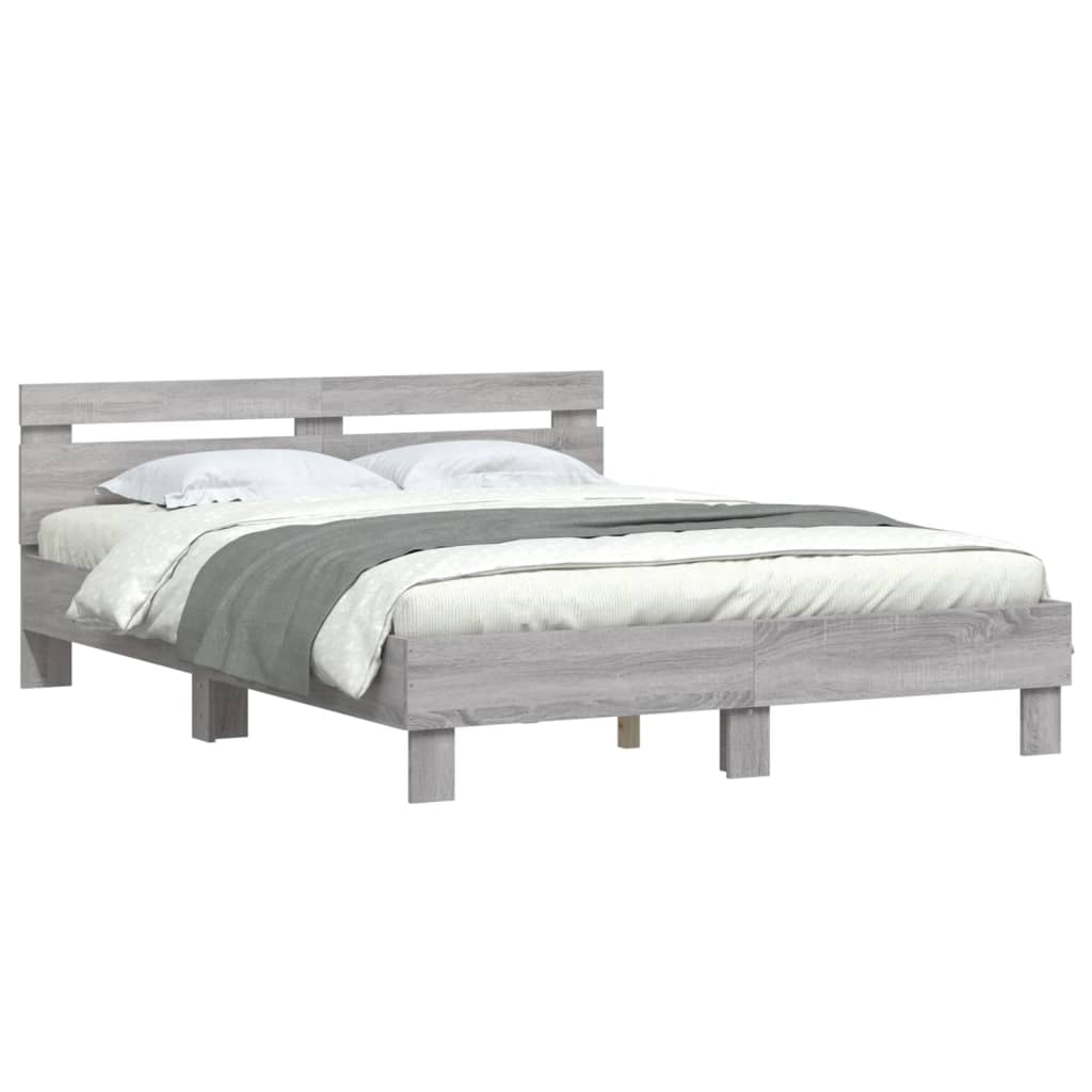 Cadre de lit sans matelas sonoma gris 140x190 cm