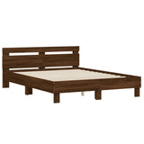 Cadre de lit sans matelas chêne marron 140x190 cm