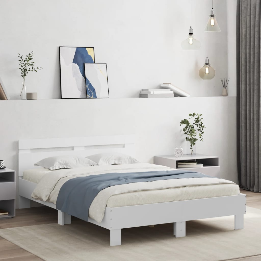 Cadre de lit sans matelas blanc 135x190 cm