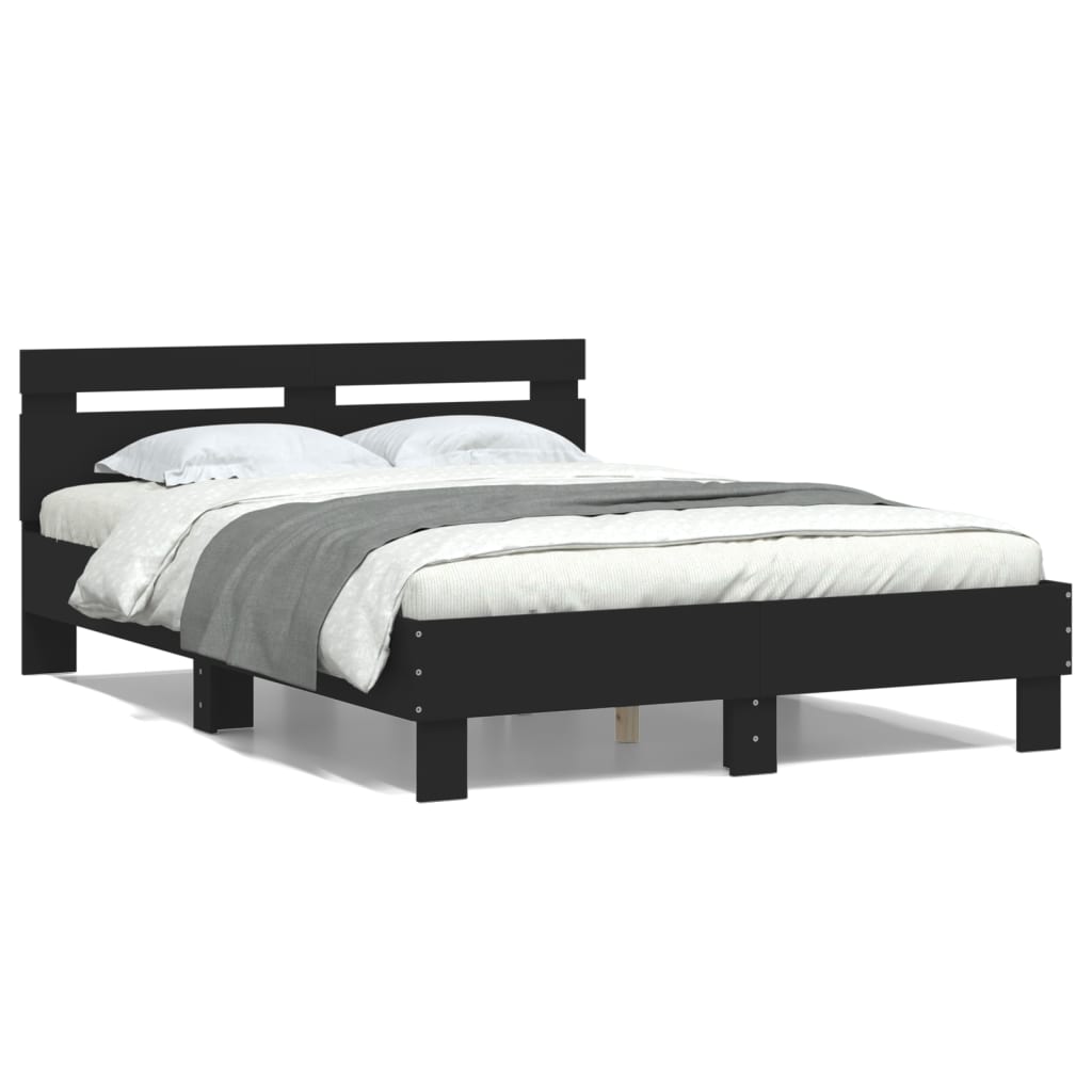 Cadre de lit sans matelas noir 135x190 cm