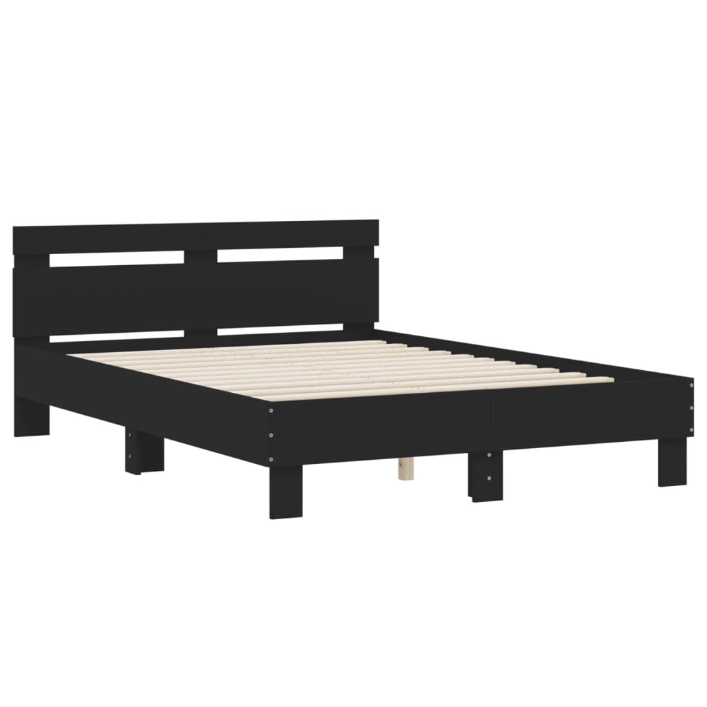 Cadre de lit sans matelas noir 135x190 cm