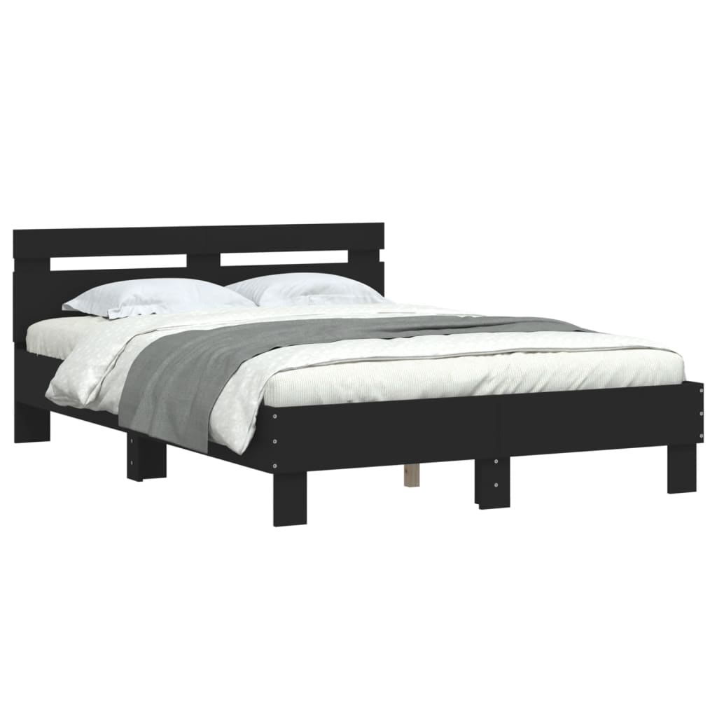 Cadre de lit sans matelas noir 135x190 cm