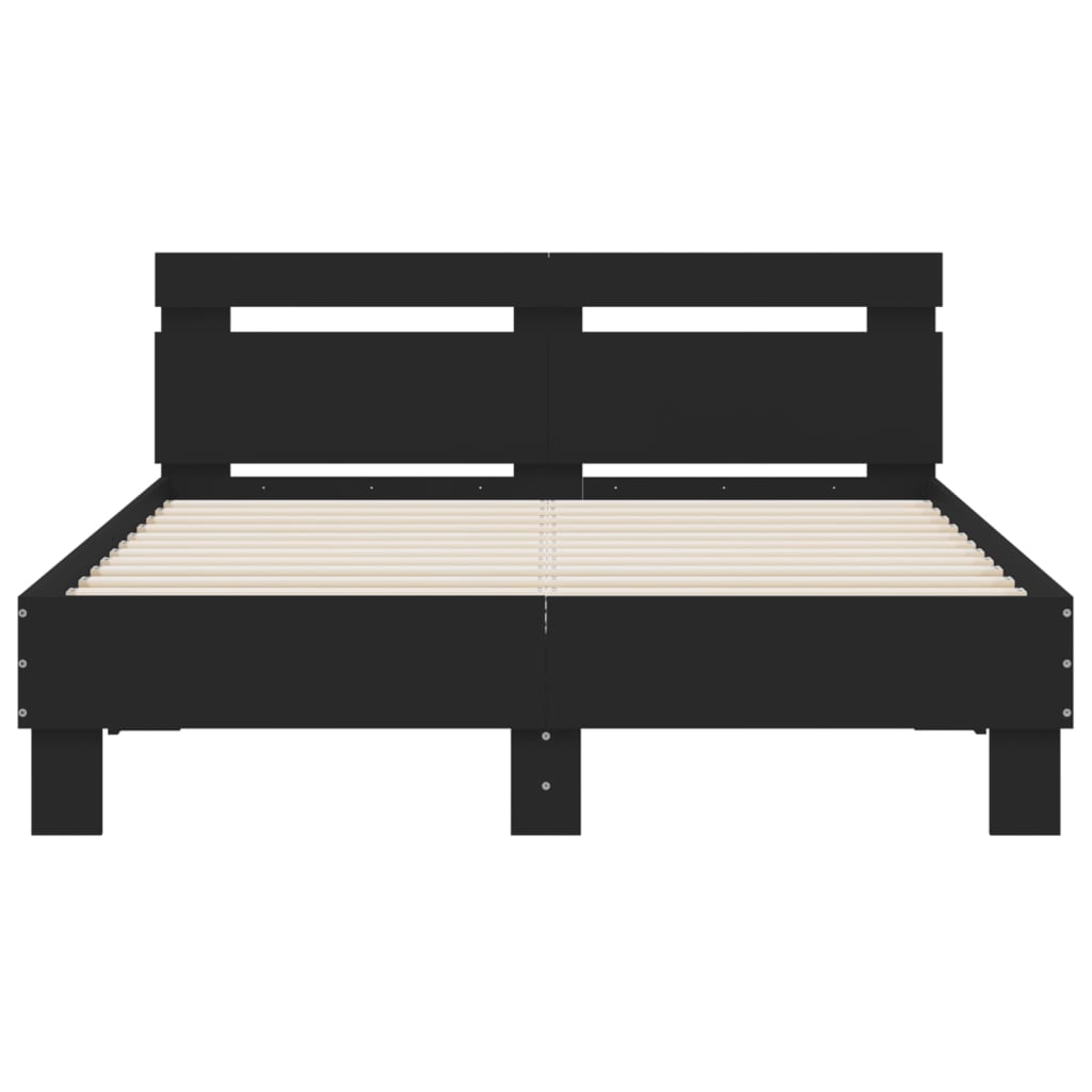 Cadre de lit sans matelas noir 135x190 cm