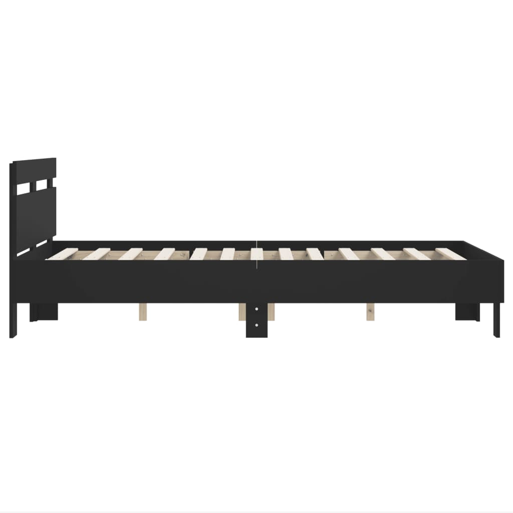 Cadre de lit sans matelas noir 135x190 cm