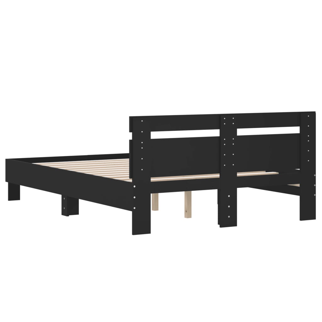 Cadre de lit sans matelas noir 135x190 cm