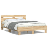 Cadre de lit sans matelas chêne sonoma 135x190 cm