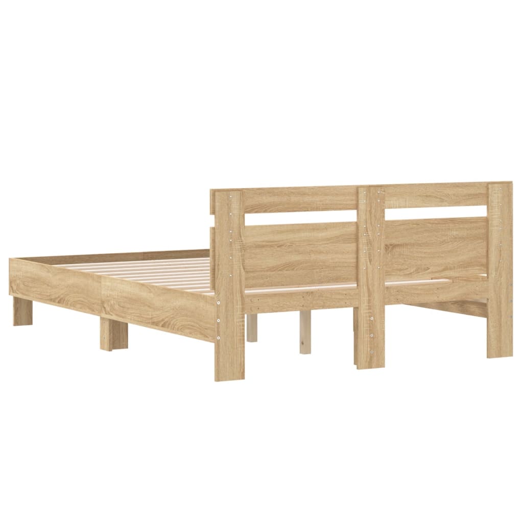 Cadre de lit sans matelas chêne sonoma 135x190 cm