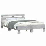 Cadre de lit sans matelas gris béton 135x190 cm