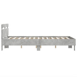 Cadre de lit sans matelas gris béton 135x190 cm