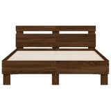 Cadre de lit sans matelas chêne marron 135x190 cm