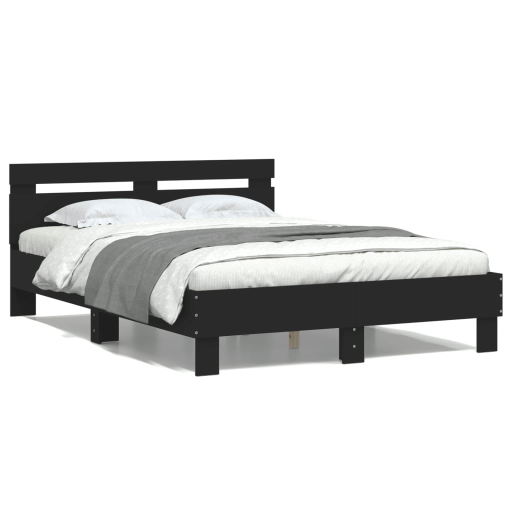 Cadre de lit sans matelas noir 120x190 cm