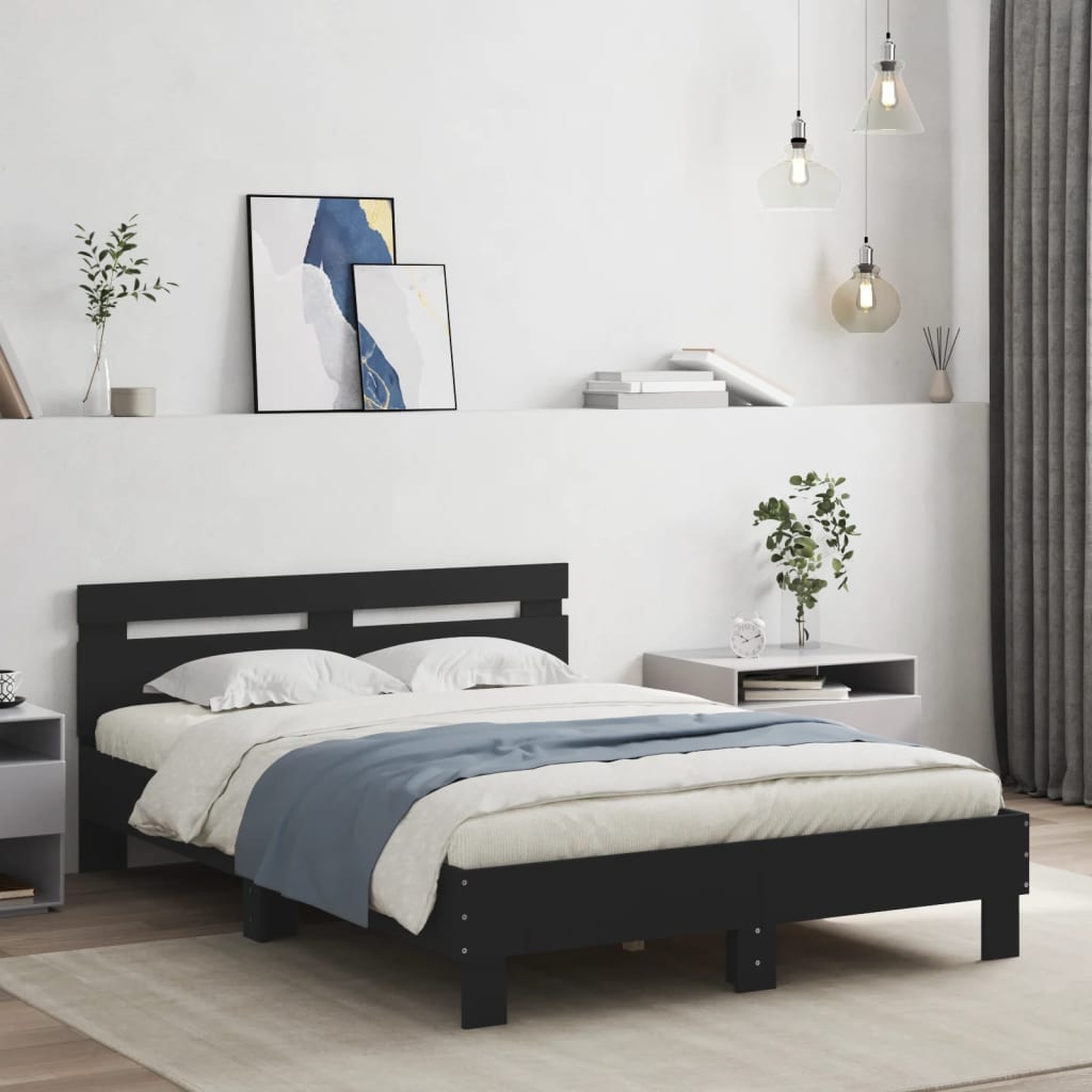 Cadre de lit sans matelas noir 120x190 cm