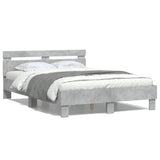 Cadre de lit sans matelas gris béton 120x190 cm