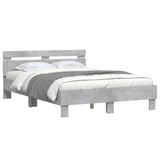 Cadre de lit sans matelas gris béton 120x190 cm