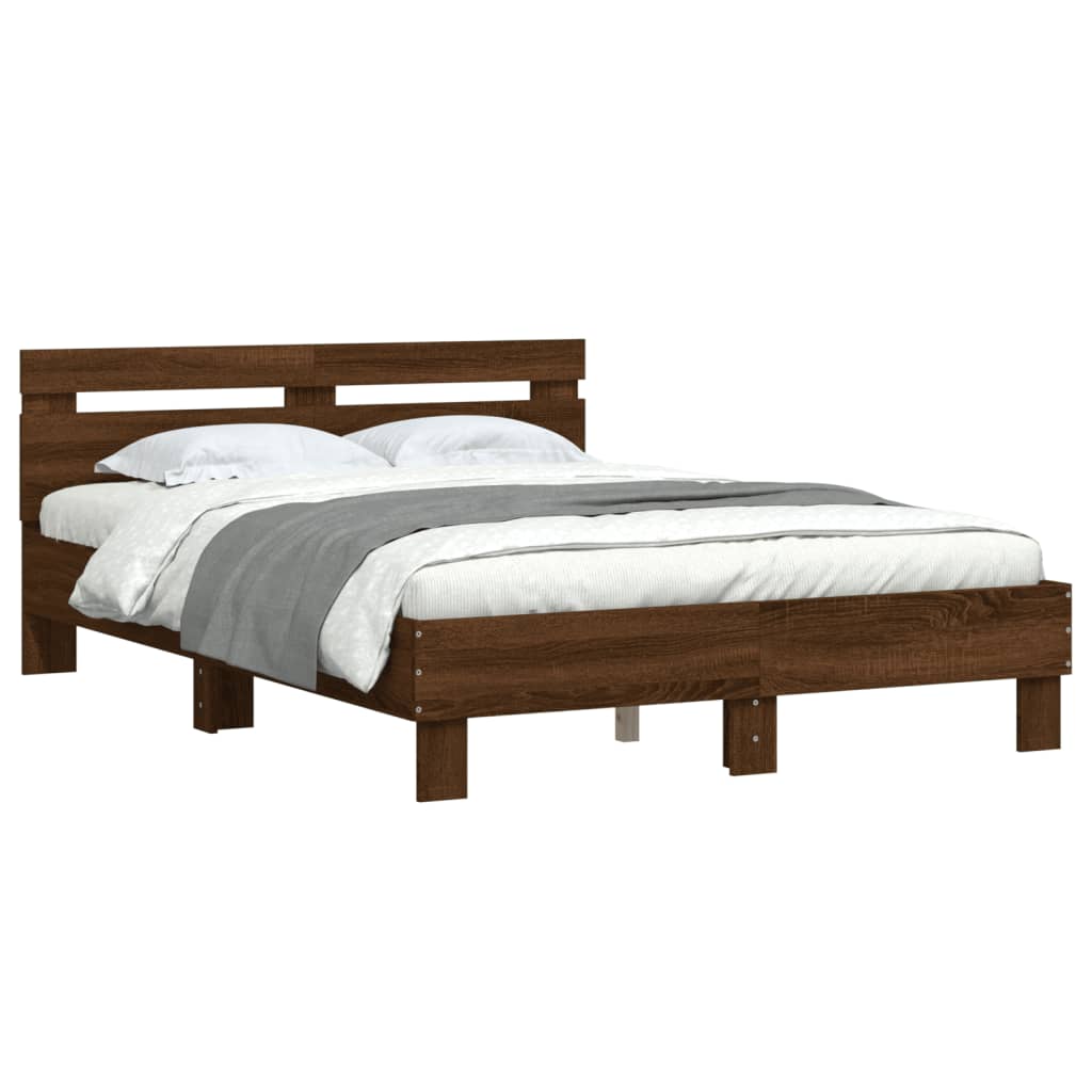 Cadre de lit sans matelas chêne marron 120x190 cm