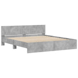 Cadre de lit sans matelas gris béton 200x200 cm