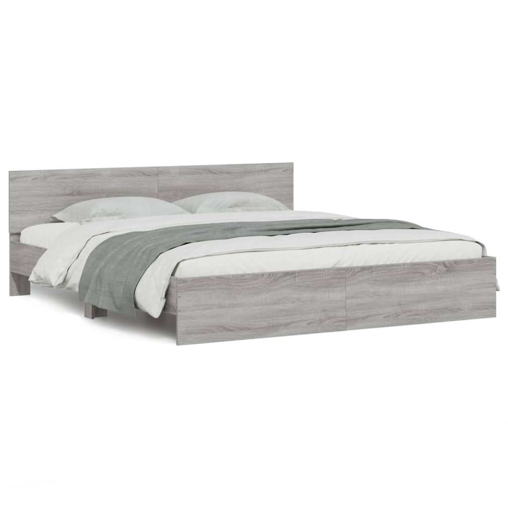 Cadre de lit sans matelas sonoma gris 180x200 cm