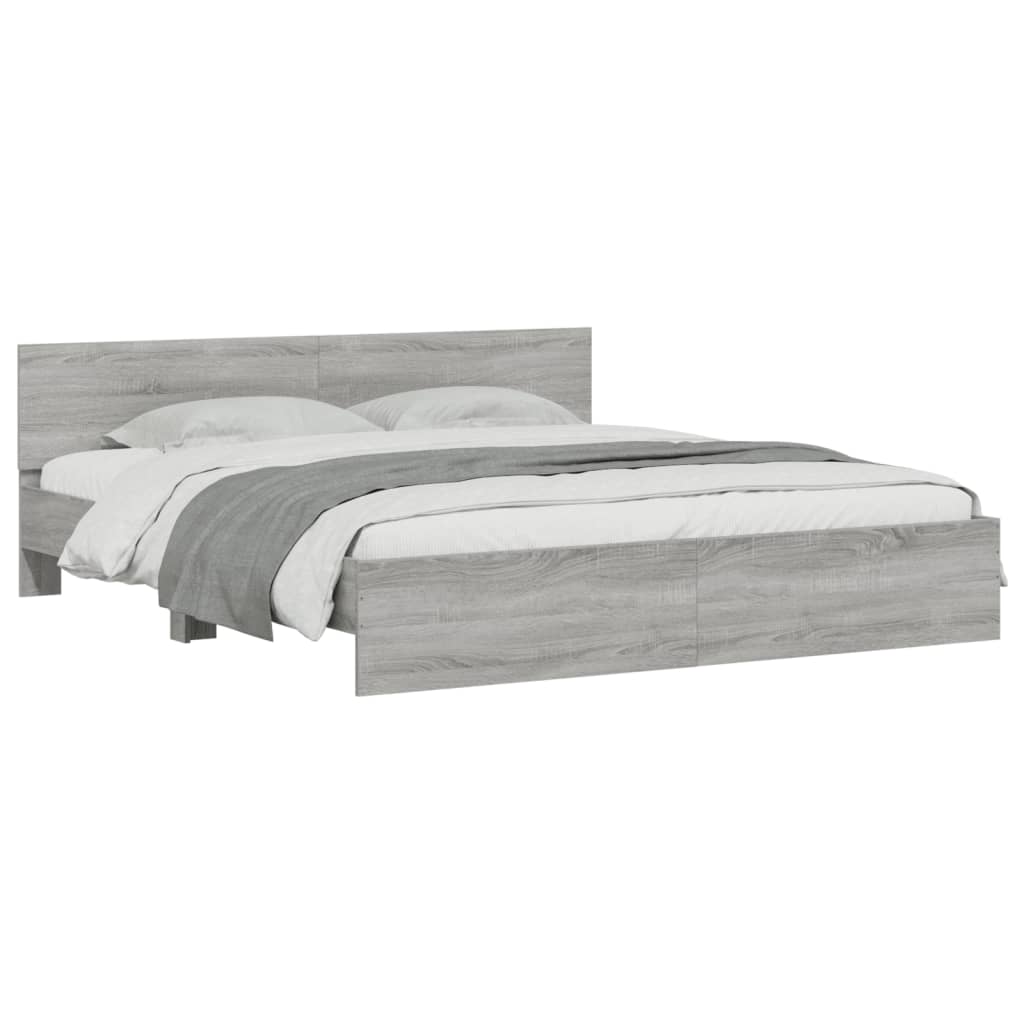 Cadre de lit sans matelas sonoma gris 180x200 cm