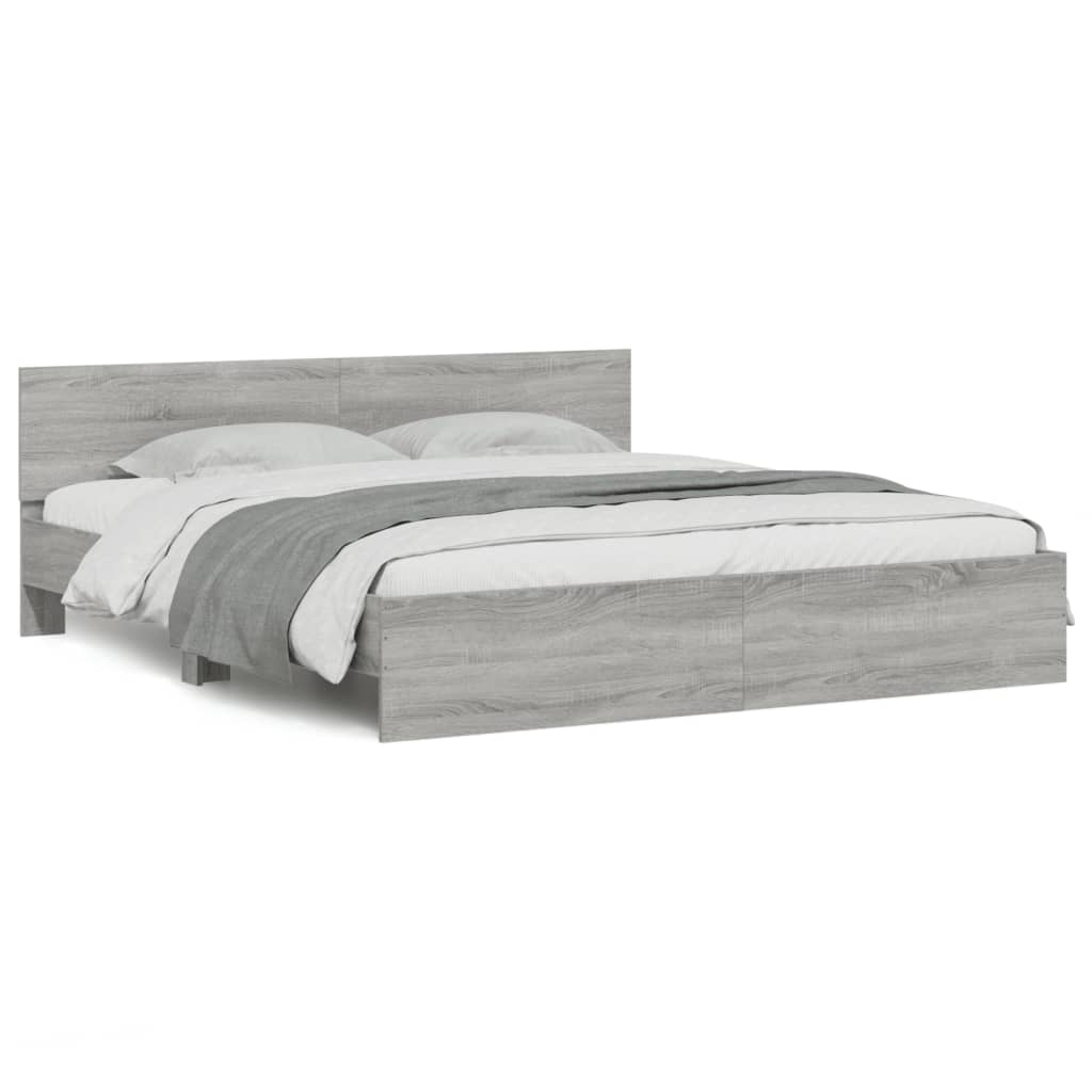 Cadre de lit sans matelas sonoma gris 160x200 cm