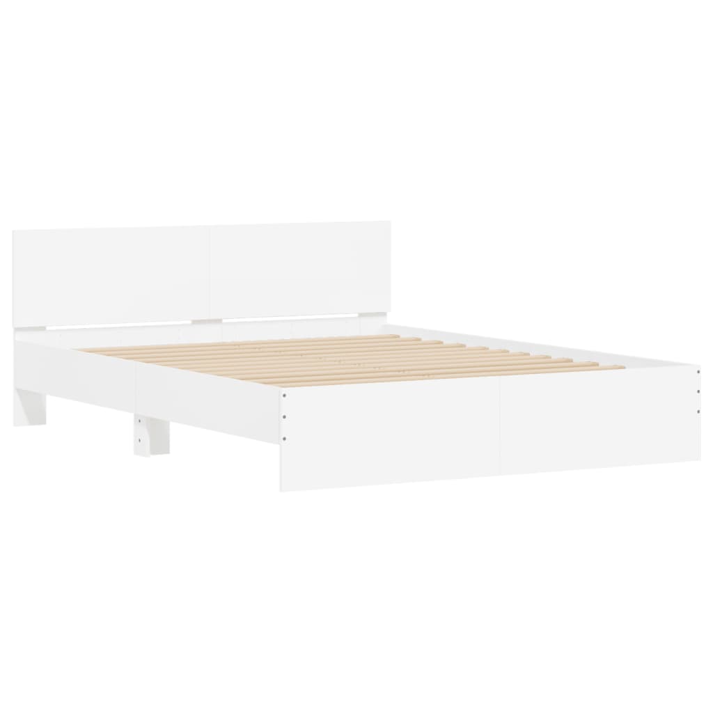 Cadre de lit sans matelas blanc 150x200 cm