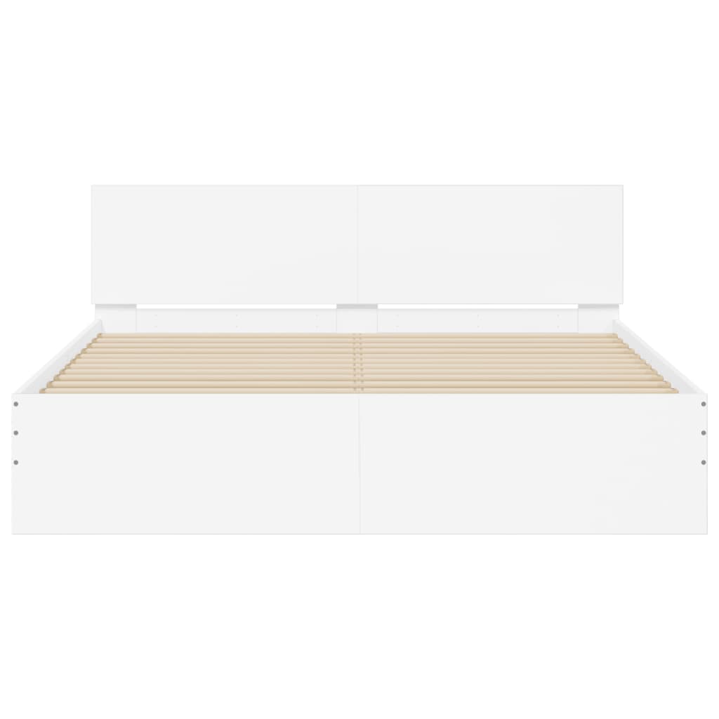 Cadre de lit sans matelas blanc 150x200 cm