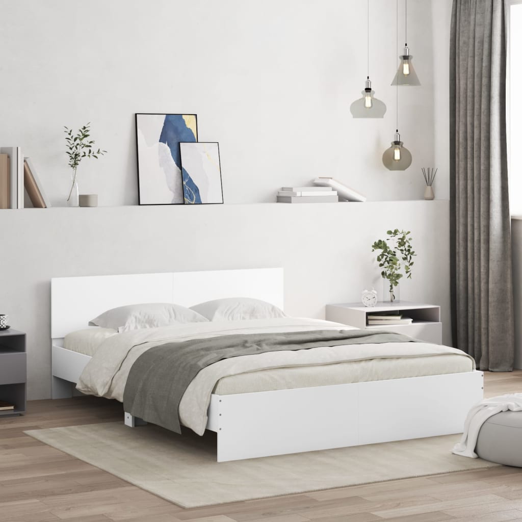 Cadre de lit sans matelas blanc 150x200 cm