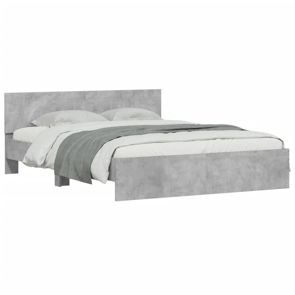 Cadre de lit sans matelas gris béton 150x200 cm