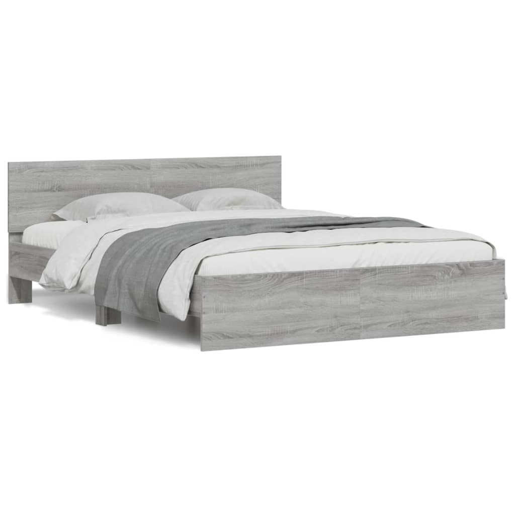 Cadre de lit sans matelas sonoma gris 150x200 cm