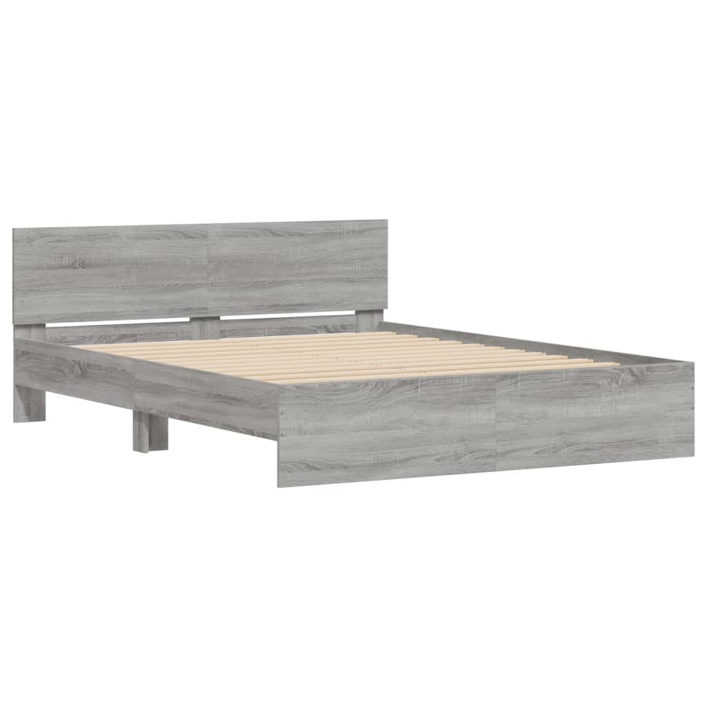 Cadre de lit sans matelas sonoma gris 150x200 cm