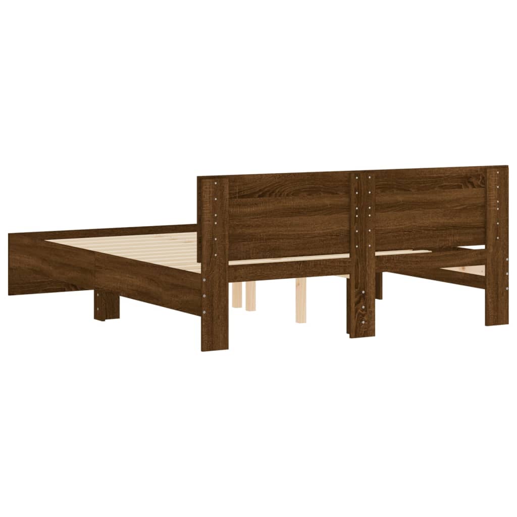 Cadre de lit sans matelas chêne marron 150x200 cm