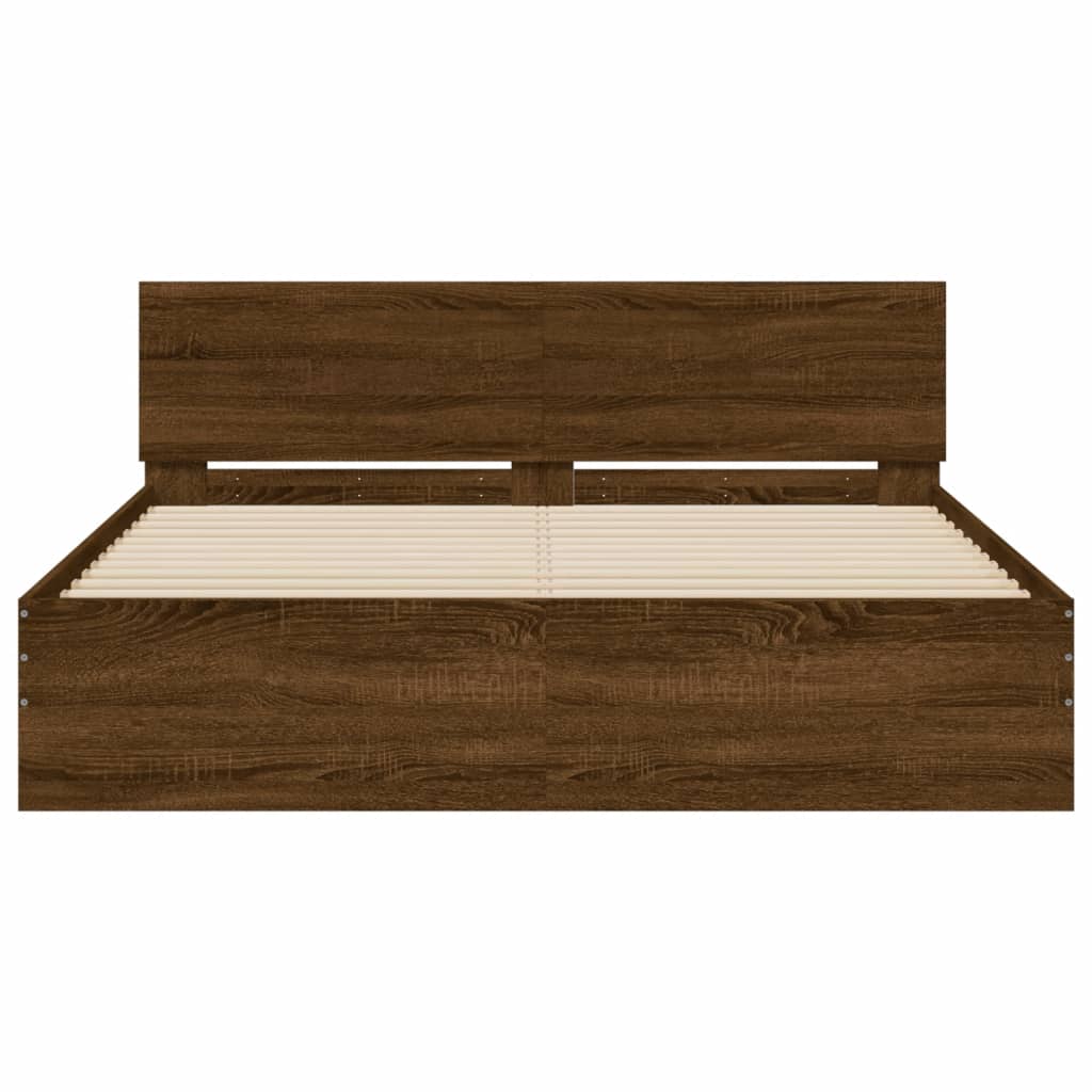 Cadre de lit sans matelas chêne marron 140x200 cm