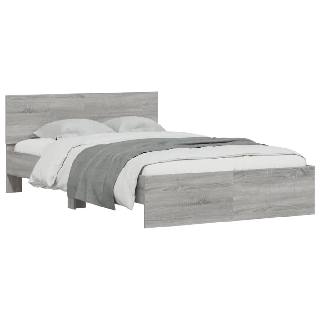 Cadre de lit sans matelas sonoma gris 120x200 cm