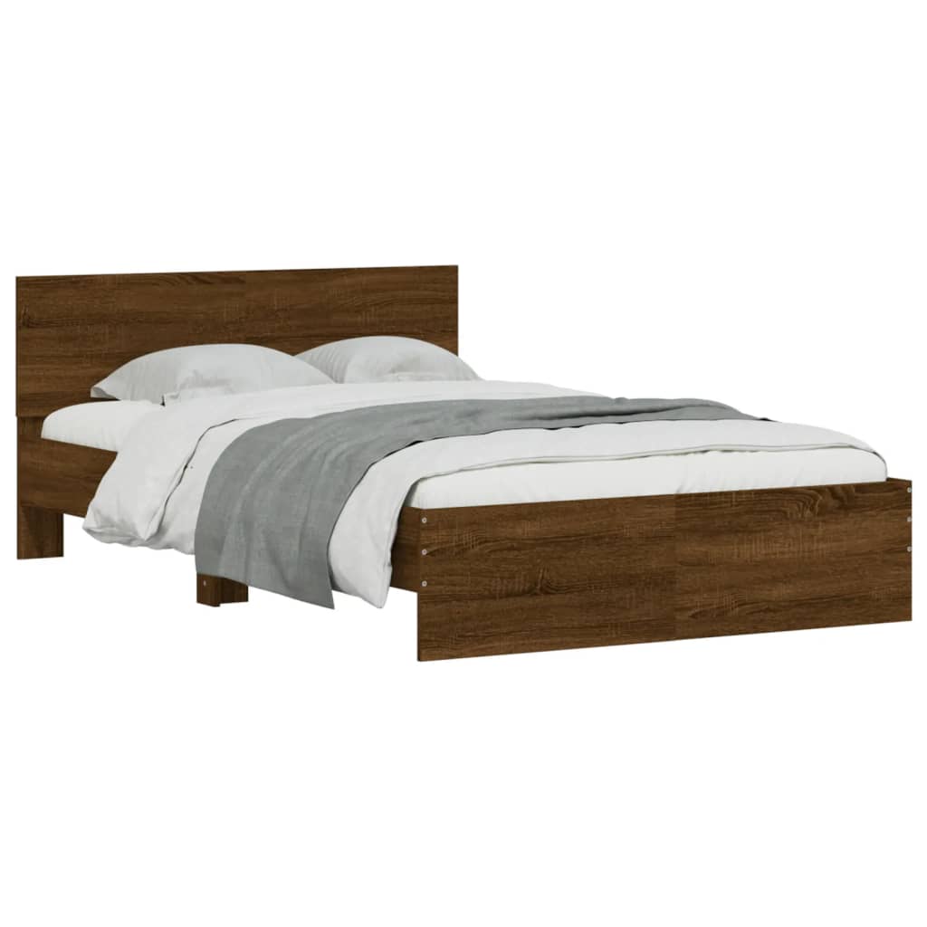 Cadre de lit sans matelas chêne marron 120x200 cm