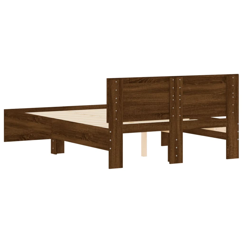 Cadre de lit sans matelas chêne marron 120x200 cm