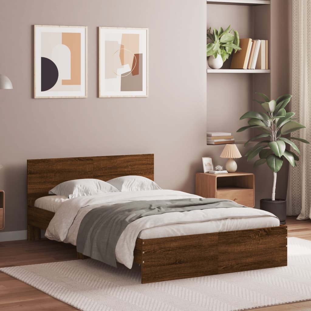 Cadre de lit sans matelas chêne marron 120x200 cm