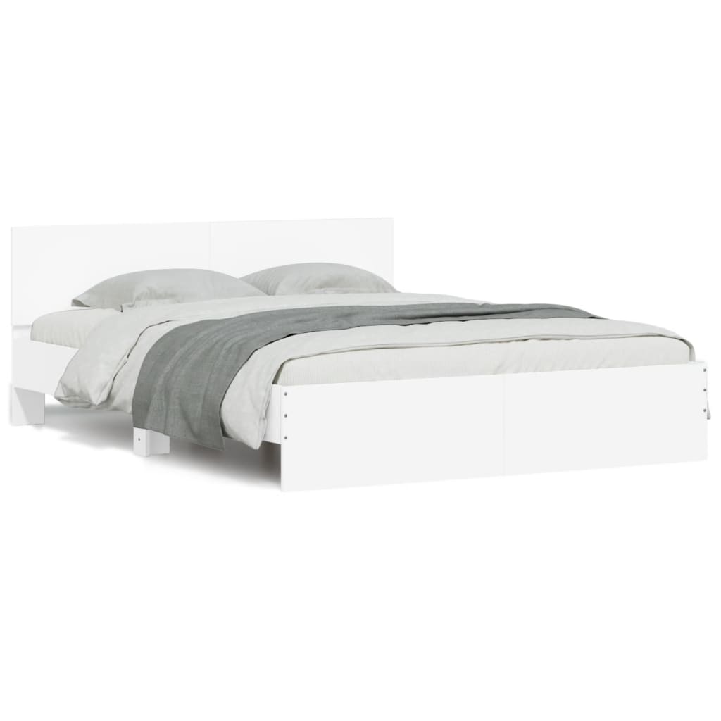 Cadre de lit sans matelas blanc 140x190 cm