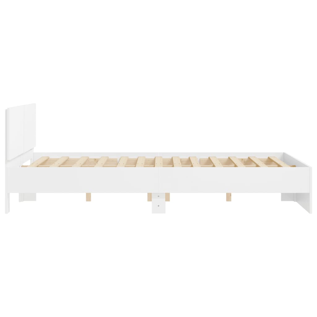 Cadre de lit sans matelas blanc 140x190 cm