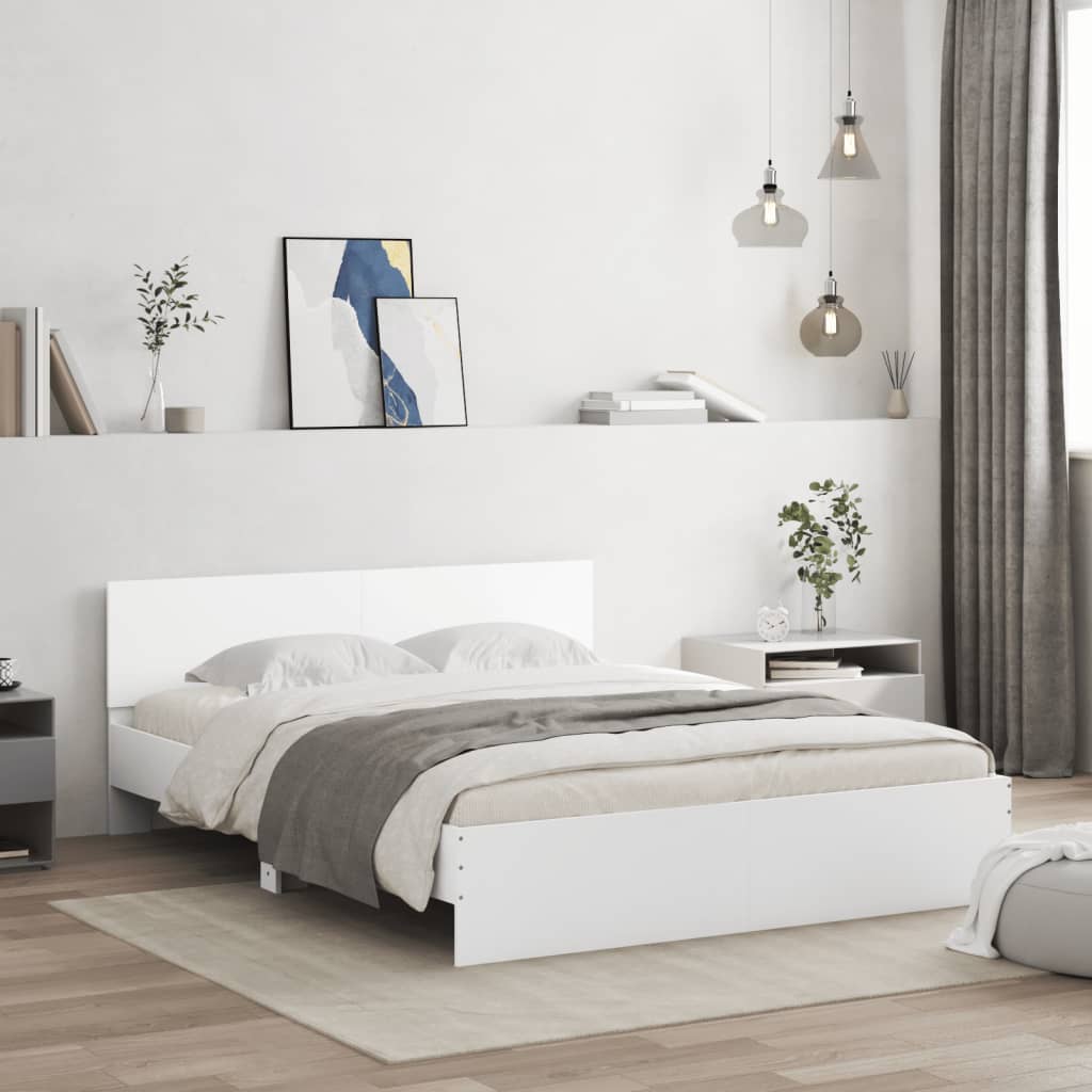 Cadre de lit sans matelas blanc 140x190 cm