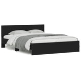 Cadre de lit sans matelas noir 140x190 cm