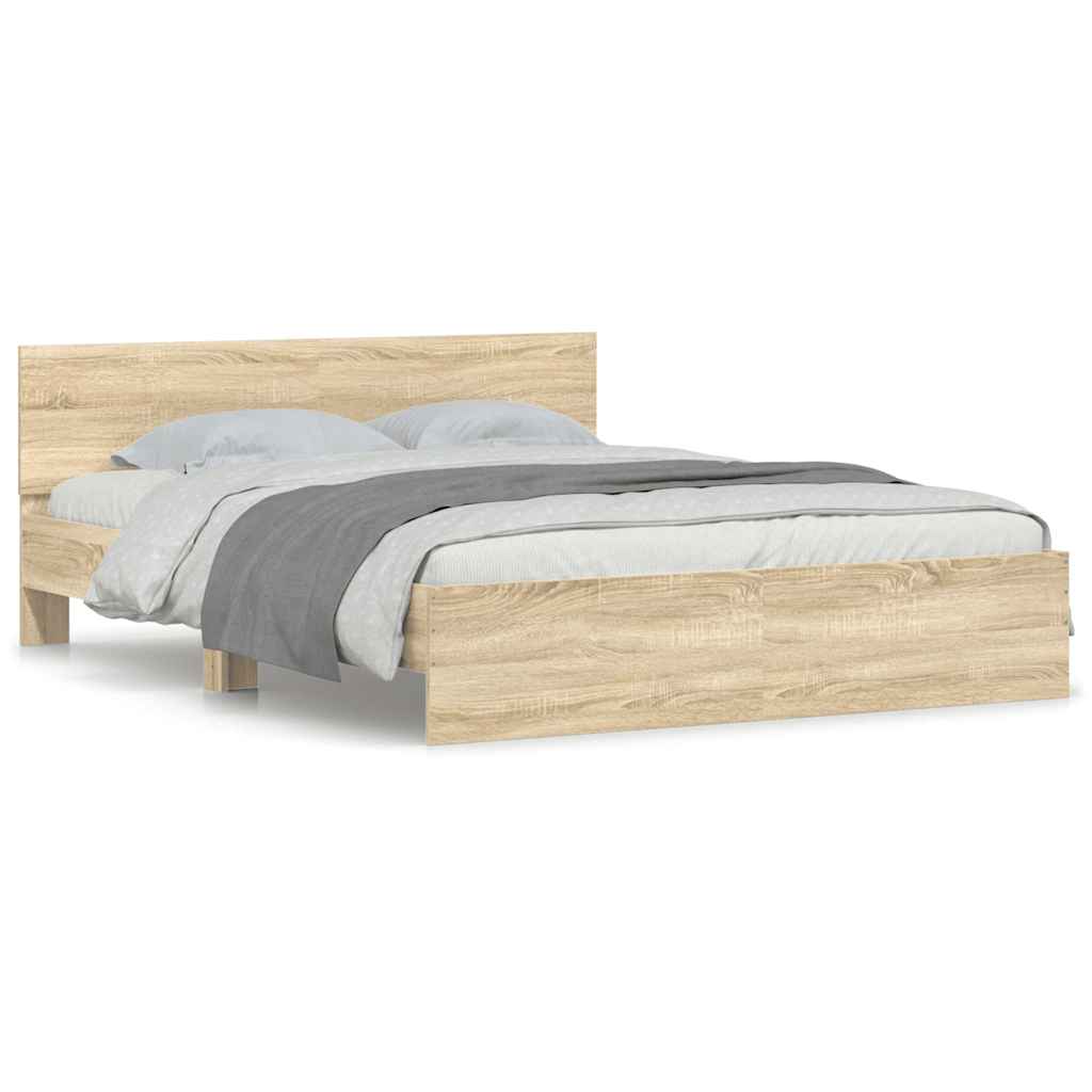 Cadre de lit sans matelas chêne sonoma 140x190 cm