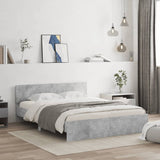 Cadre de lit sans matelas gris béton 140x190 cm