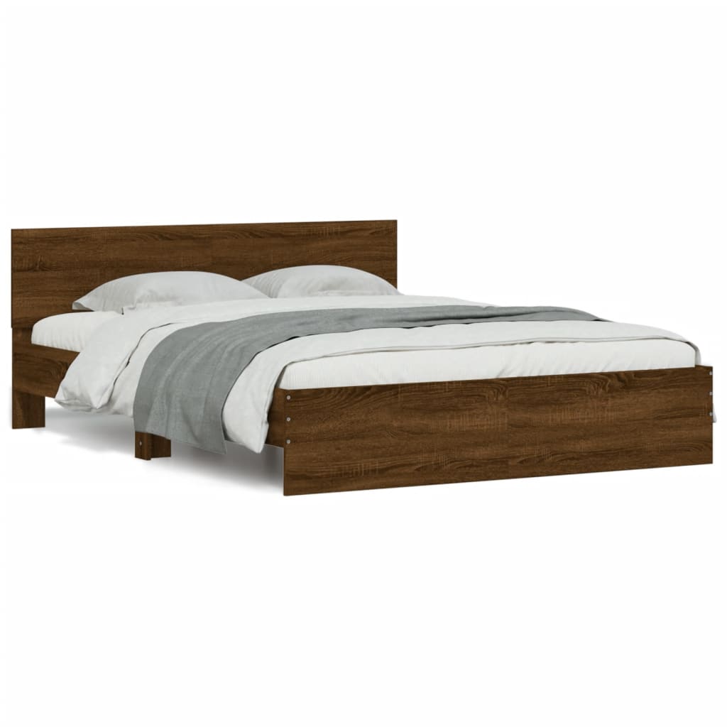 Cadre de lit sans matelas chêne marron 140x190 cm