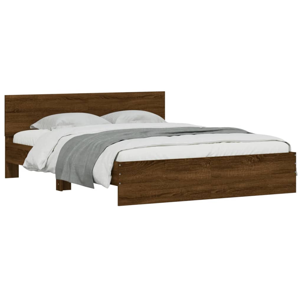 Cadre de lit sans matelas chêne marron 140x190 cm