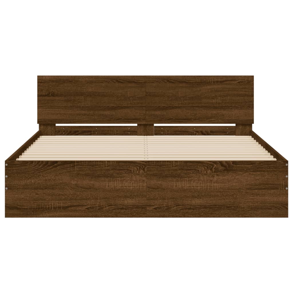 Cadre de lit sans matelas chêne marron 140x190 cm