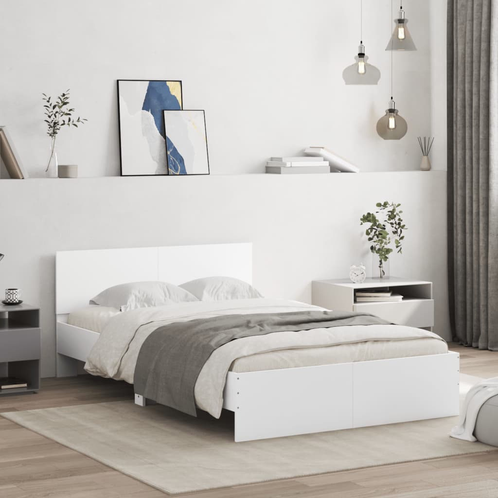 Cadre de lit sans matelas blanc 135x190 cm