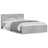 Cadre de lit sans matelas gris béton 135x190 cm